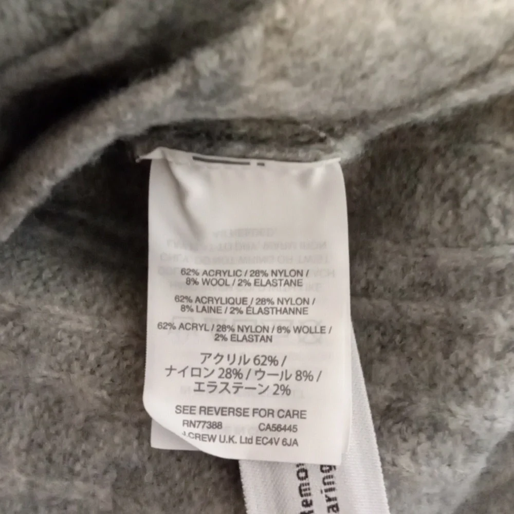 J. Crew Wool Blend Heather Gray Cable Knit Sweater With Side Buttons Sz Small